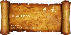 Albu Absa névjegykártya